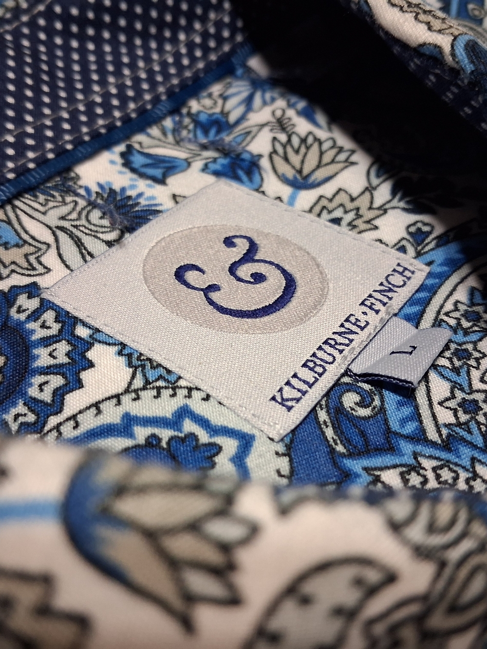 E&Z Blue Paisley Long-Sleeve Dress Shirt - Picture 5 of 5